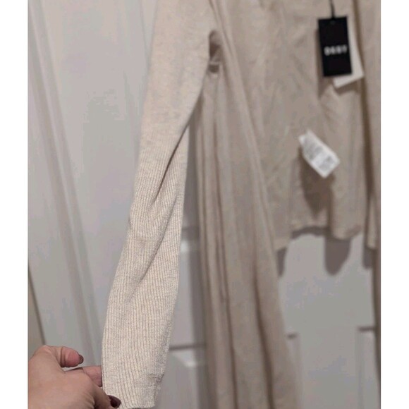 DKNY Size XS/S Oatmeal Convertible Cozy Open Front Cardigan nWT - Picture 2 of 11
